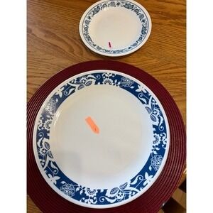 4 Corelle True Blue 10.25" 4 Old Town Blue6.25" Dinner & 4 Cake Plates, Vintage